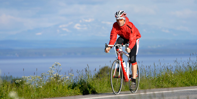 Scott on a roadbike training